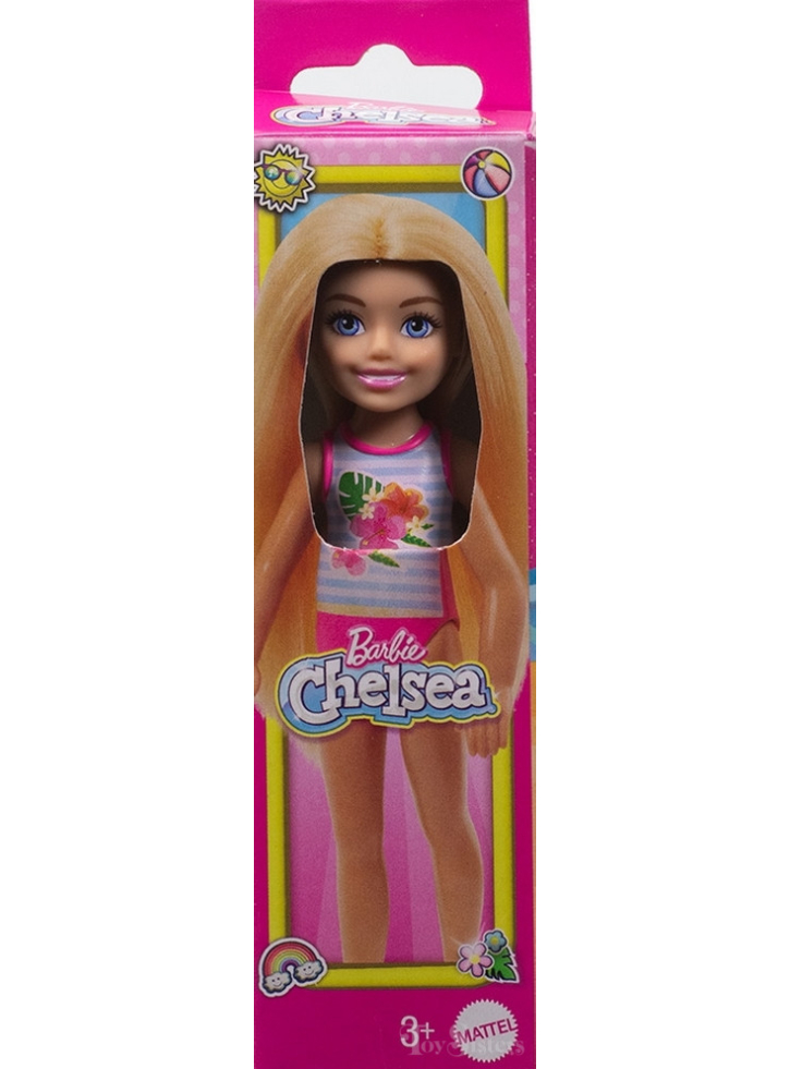 Barbie Club Chelsea Beach Doll with Flower Swimsuit (HTK25)
