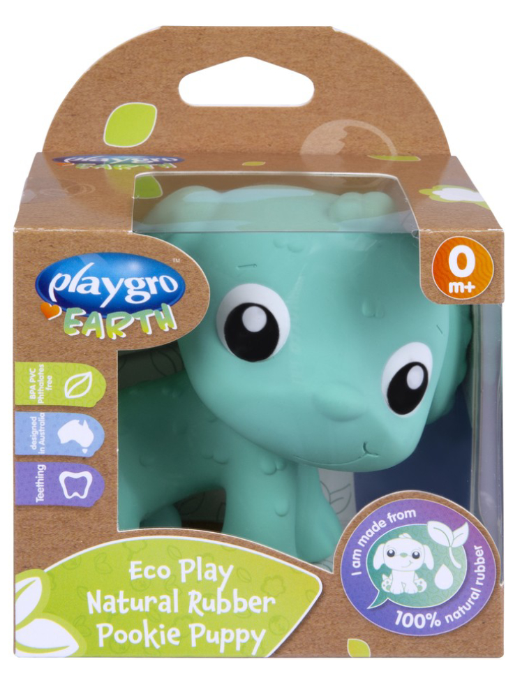 PLAYGRO Eco Play Natural Rubber Pooky Puppy Turquoise (10188823)
