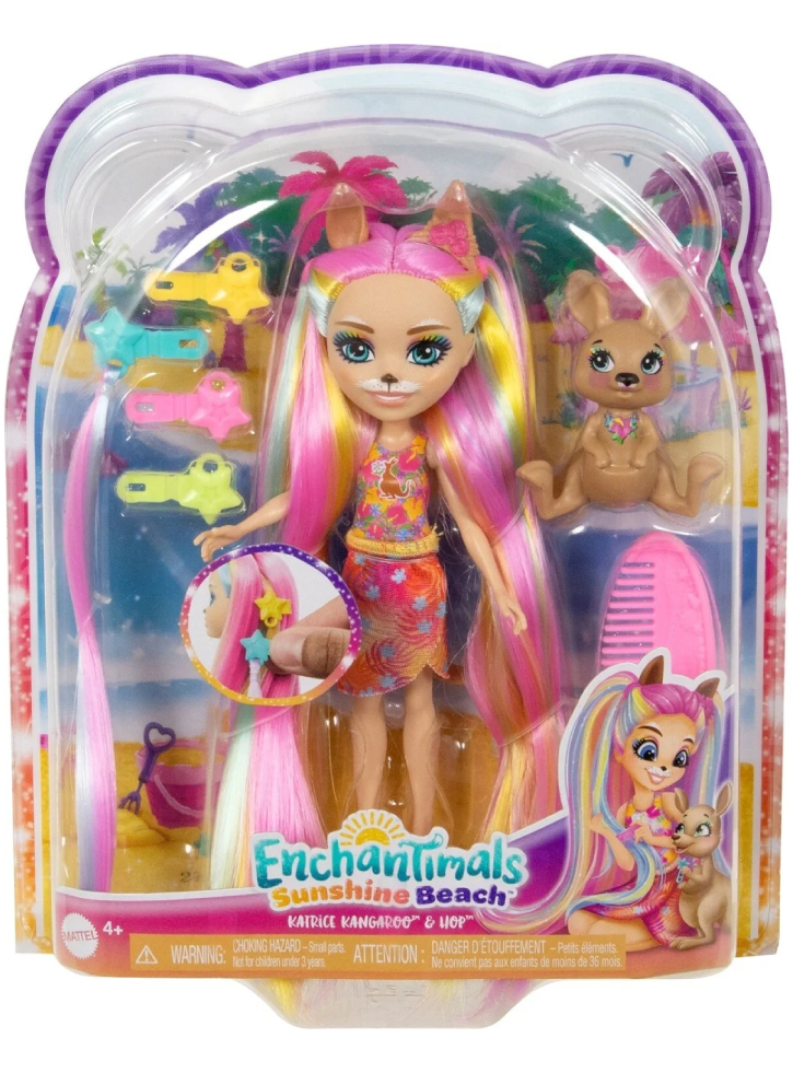 Enchantimals Sunshine Beach Kangaroo Doll with Pet (HTJ70)
