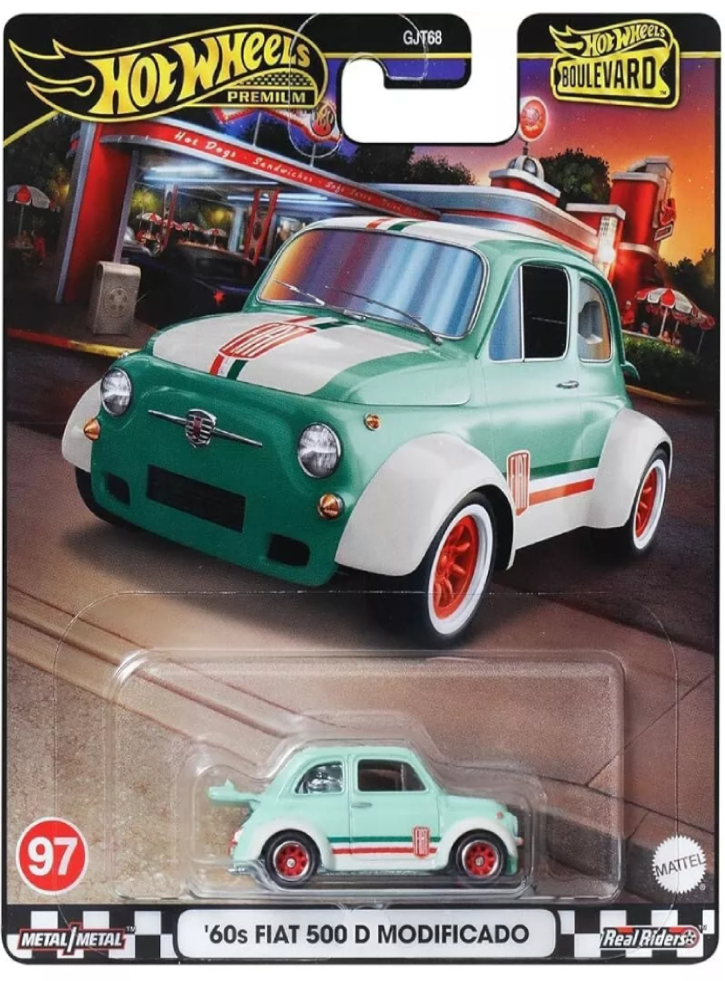 Hot Wheels Premium Boulevard '60 Fiat 500 D Modificado Vehicle (HRT65)