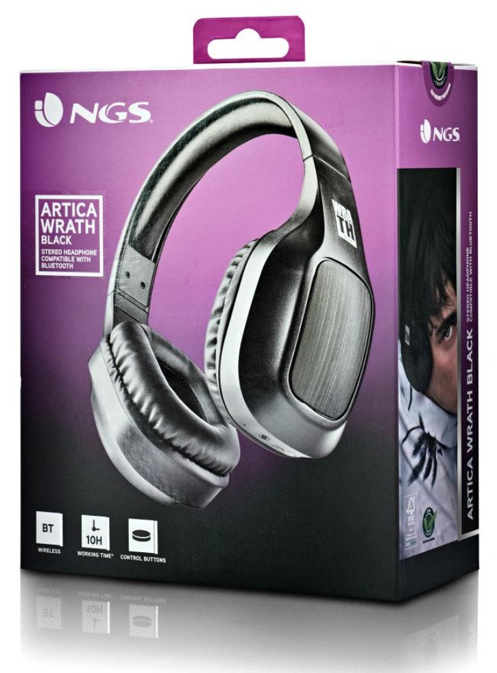 NGS Headphones Bluetooth +Mic Artica Wrath Black