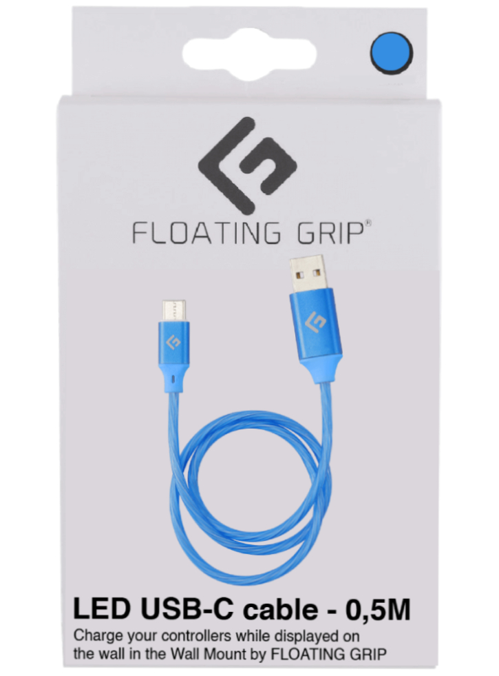 Floating Grip 0,5M LED USB-C Cable (Blue)