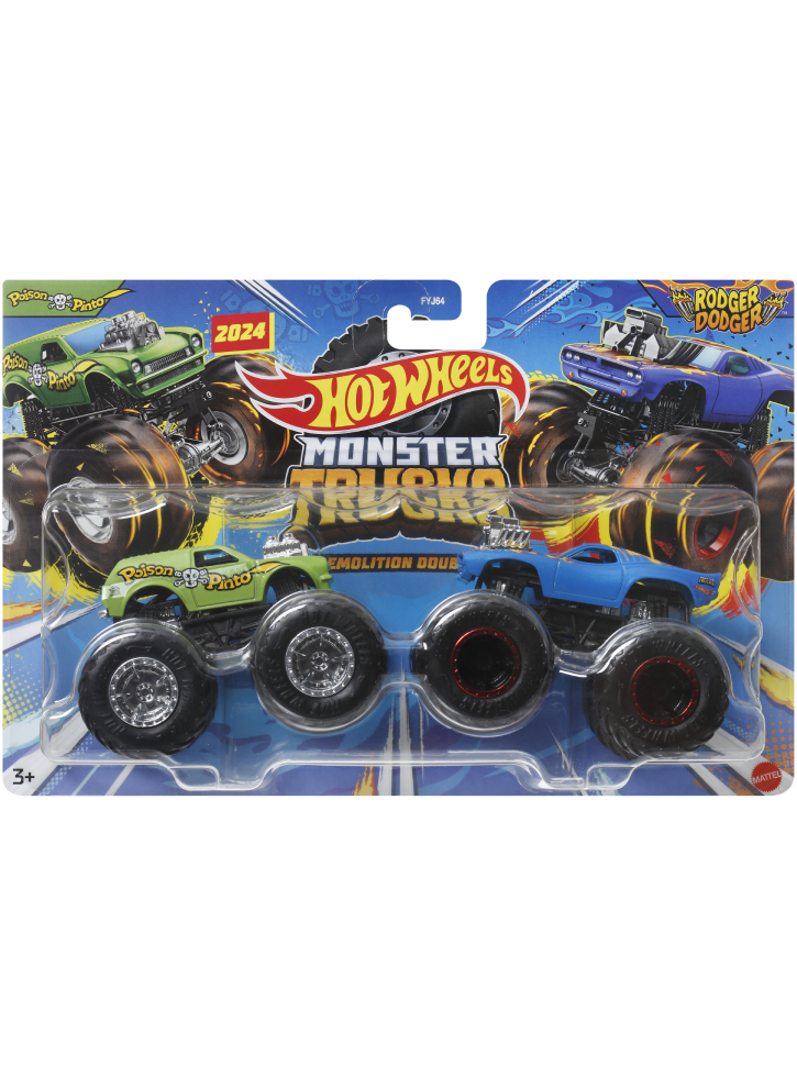 Hot Wheels Monster Trucks Demolition Doubles Poison Pinto VS Rodger Dodger (HWN70)