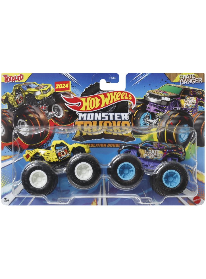 Hot Wheels Monster Trucks Demolition Doubles Totaled VS Crate Danger (HWN57)