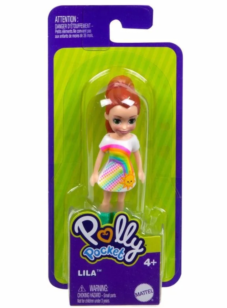 Polly Pocket Impulse Doll Lila in Rainbow Dress (HDW47)