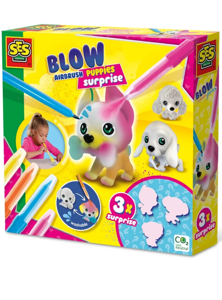 SES Creative Blow Pens Decorate 3 Puppies (S14333)