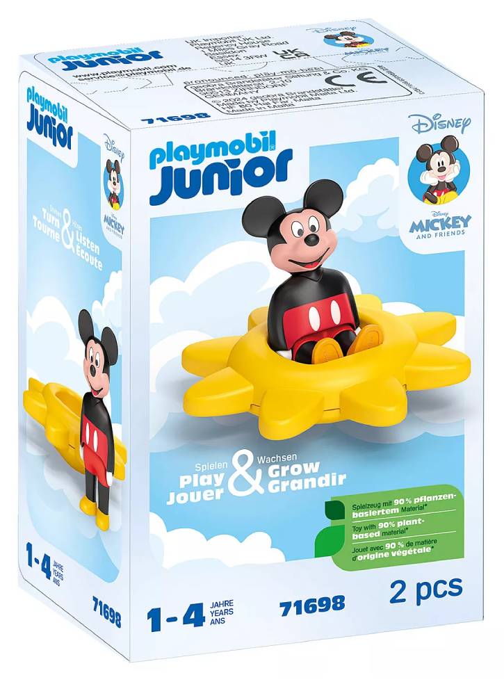 Playmobil JUNIOR & Disney Mickey Mouse's Spinning Sun with Rattle Feature (71698)