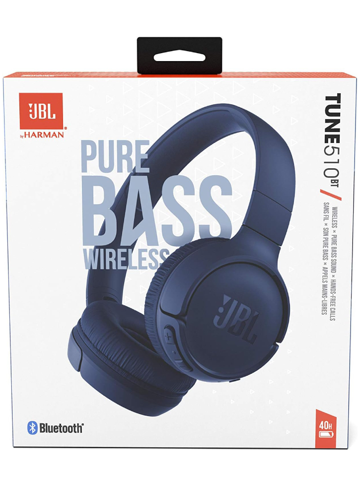 JBL Headphones Bluetooth Tune 510BT +Mic Blue