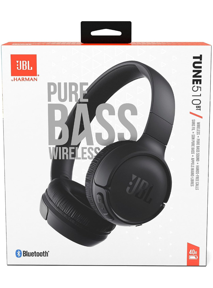 JBL Headphones Bluetooth Tune 510BT T510BT + Mic Black