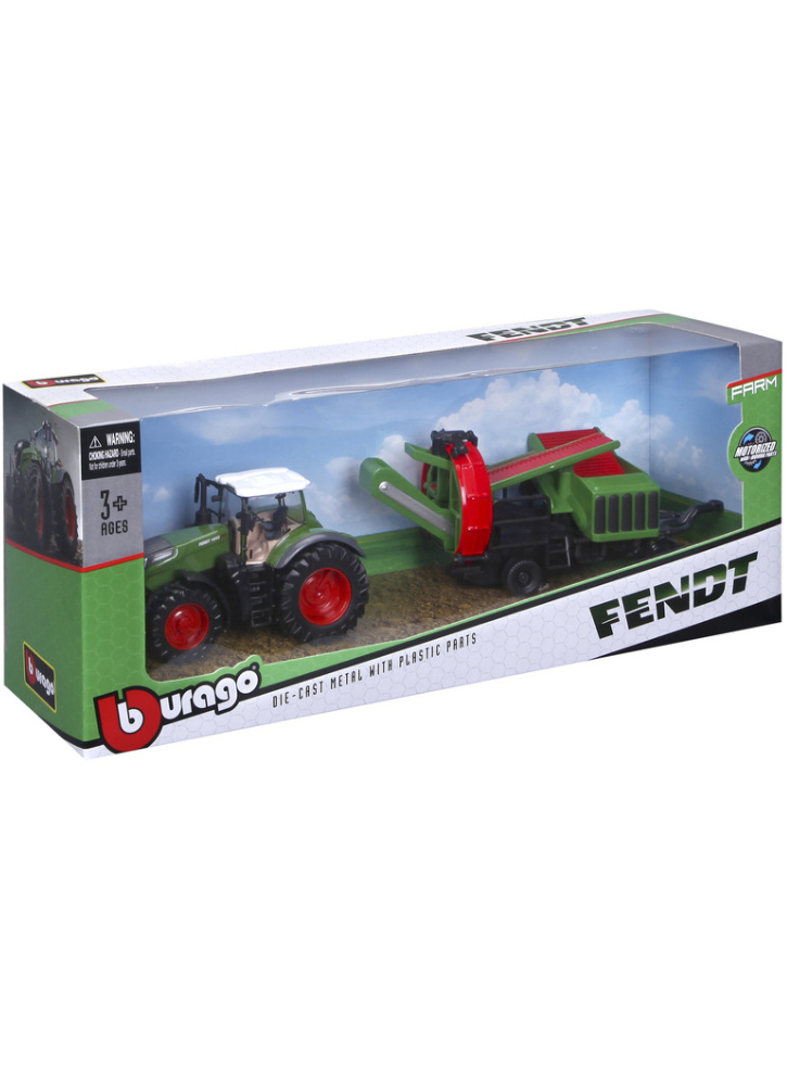 BURAGO Tractor w/cultivator Fendt 1050 Vario 10cm green (141507)