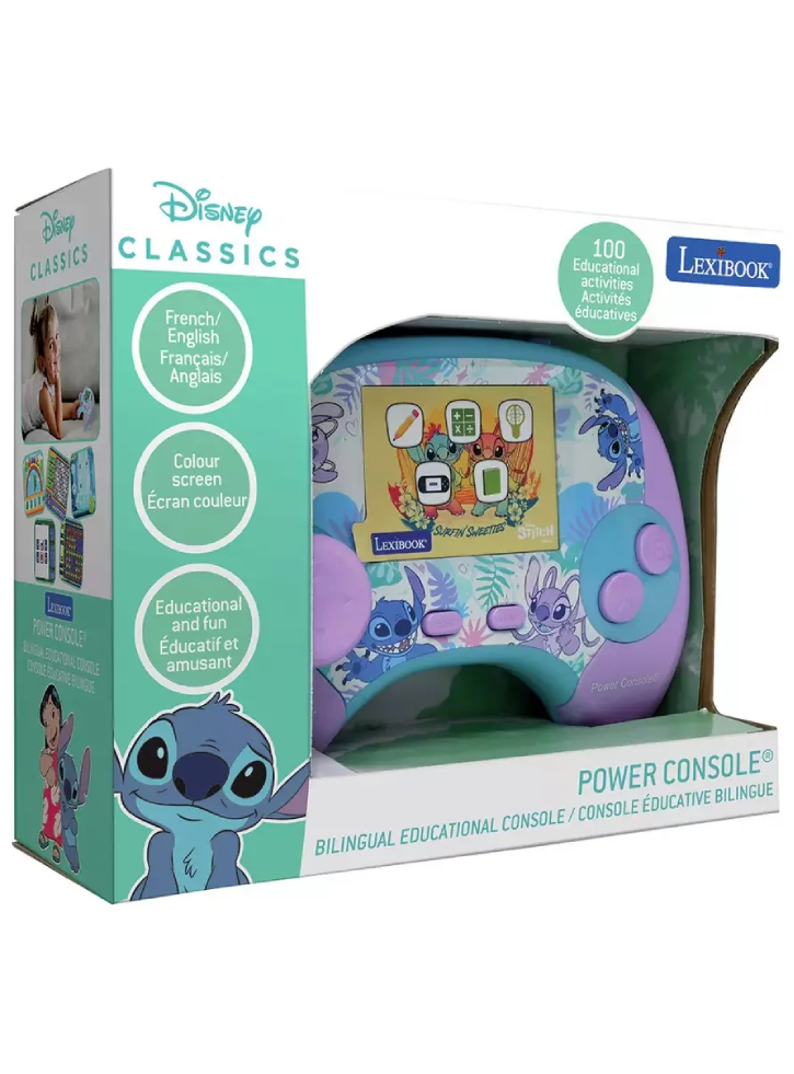 Lexibook Power Console(r) Stitch educational handheld bilingual talking console (JCG100Di1)