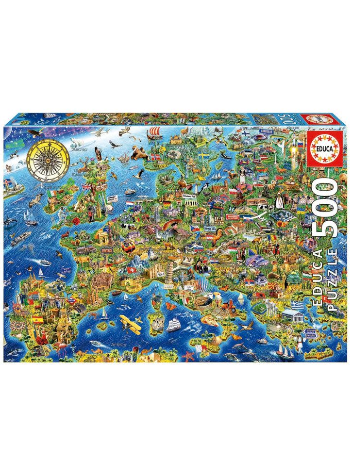 Educa 500 pcs Crazy European Map Puzzle (80-17962)