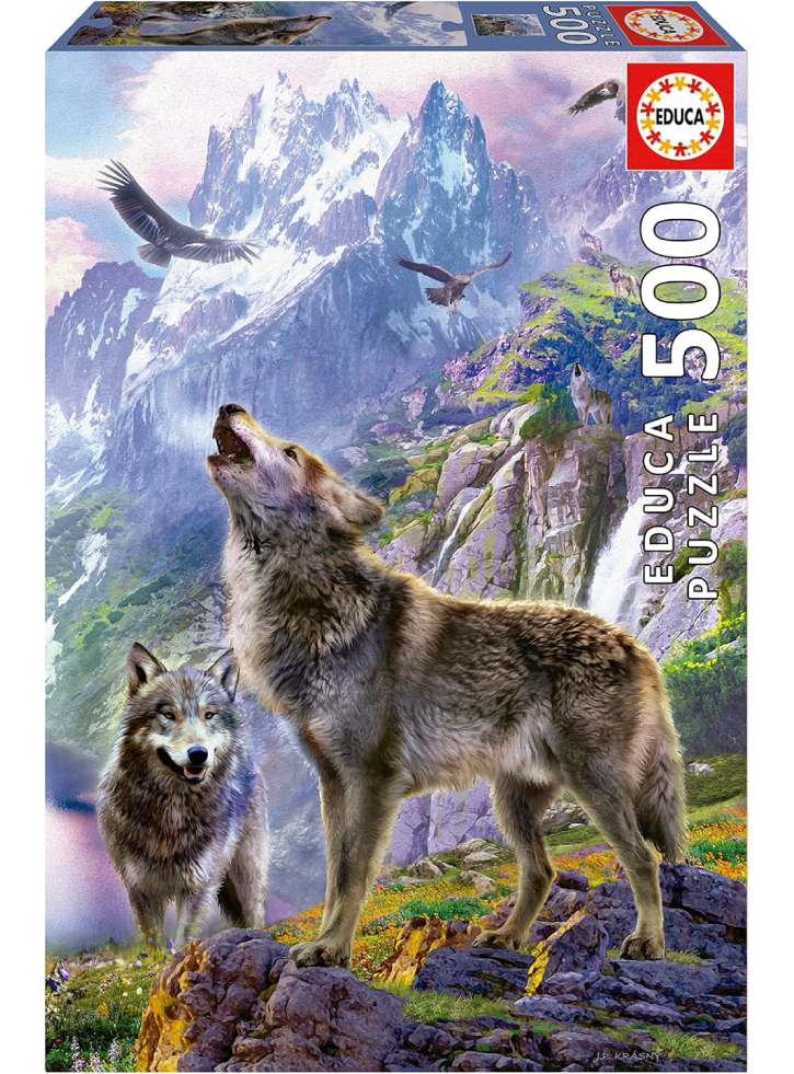 Educa 500 pcs Wolves In The Rocks puzzle (80-19548)
