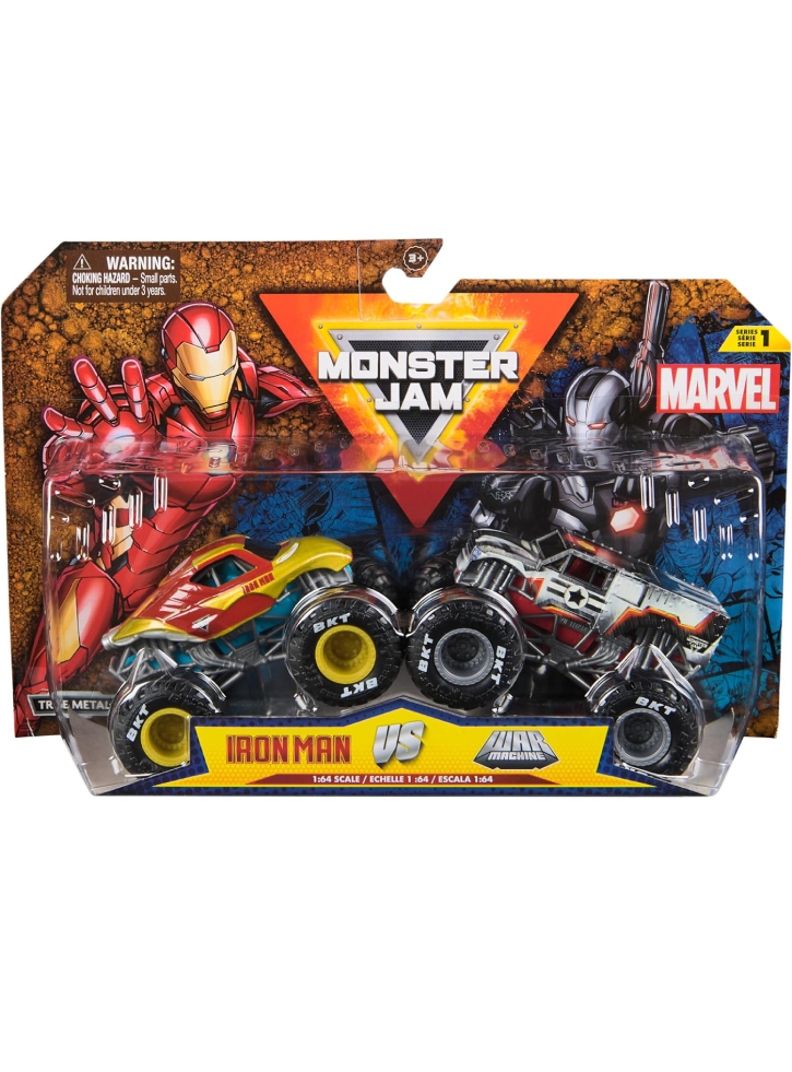 Monster Jam 1:64 Marvel 2 Pack - Iron Man vs War Machine