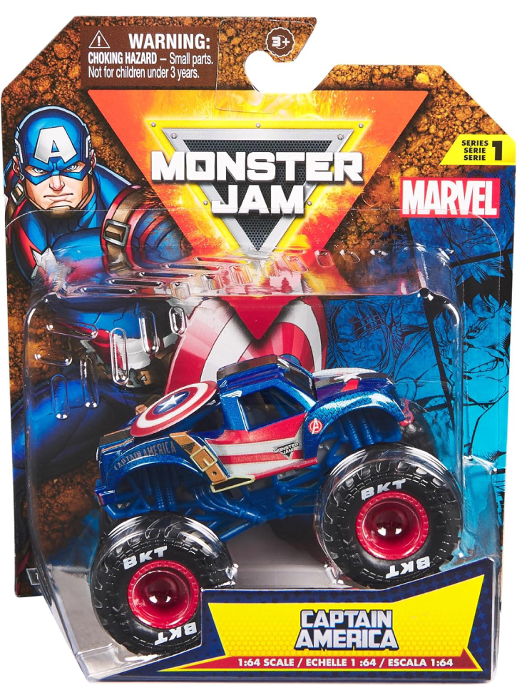 Monster Jam 1:64 Marvel Single-Captain America (6071333)