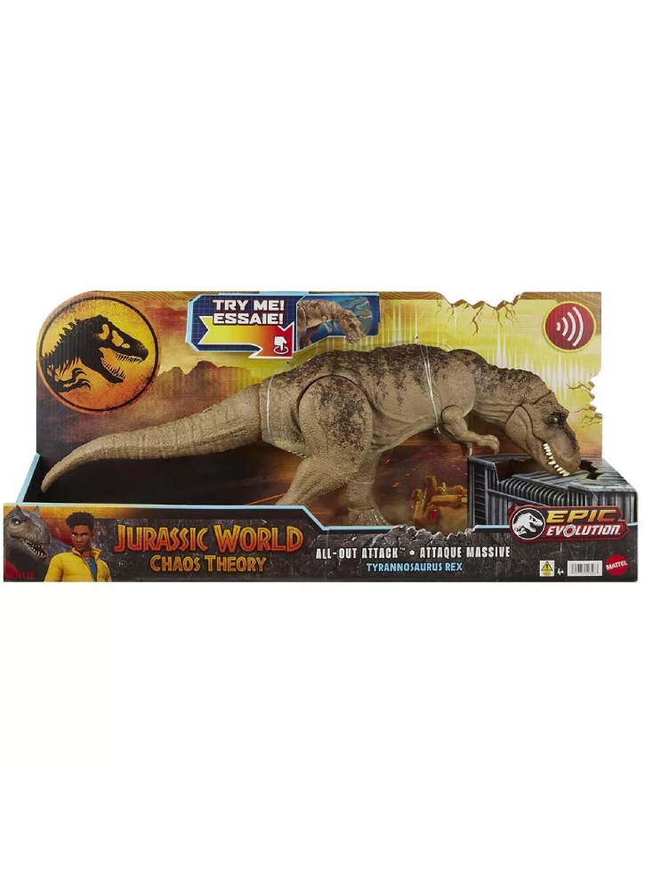 Mattel Jurassic World Epic Evolution Chaos Theory All-Out Attack Tyrannosaurus Rex (HXF53)