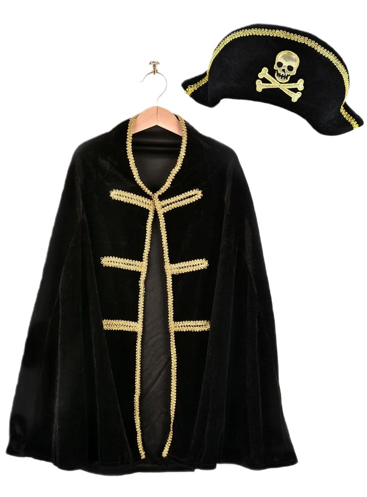 Den Goda Fen Pirate Cape & Hat 98-128 cm (F7585)