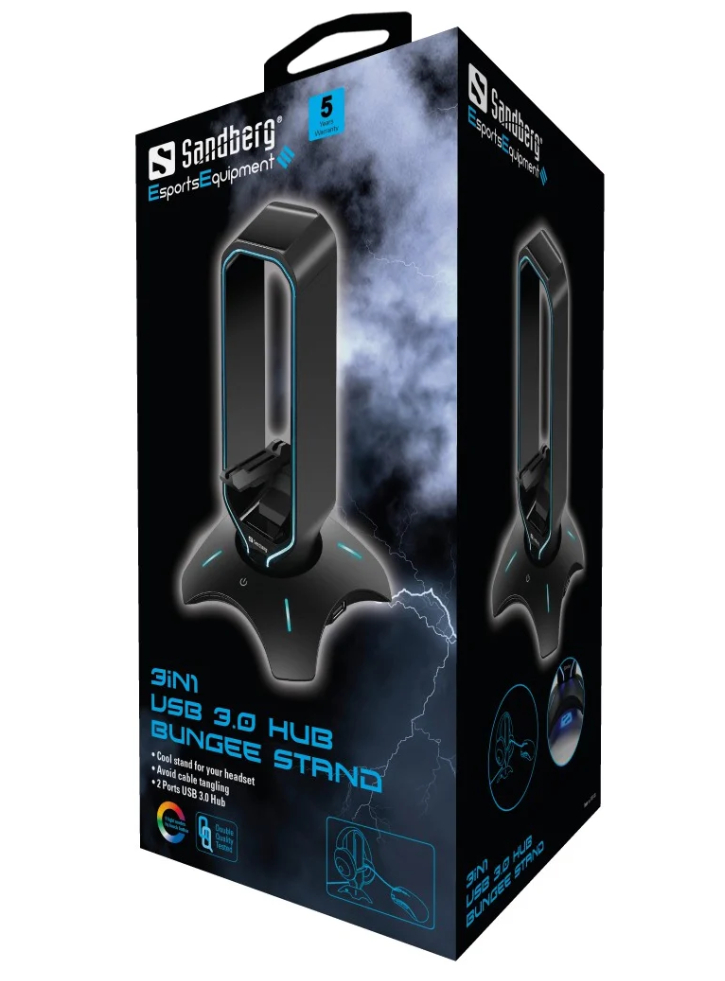 Sandberg 3in1 USB 3.0 Hub Bungee Stand - PC