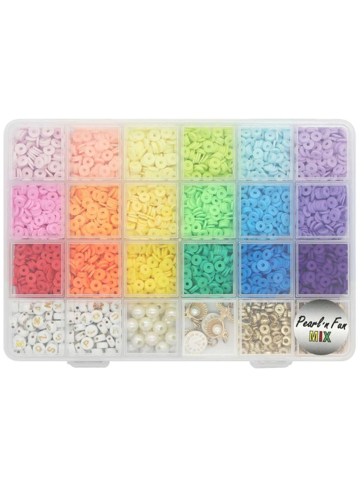 Pearl 'n Fun Heishi Fimo pearl mix w/accessories Pastel colours (714202)