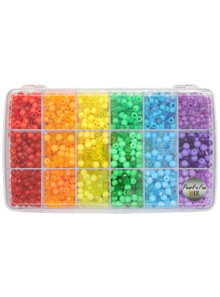 Pearl 'n Fun Rainbow colored pearl mix (714203)