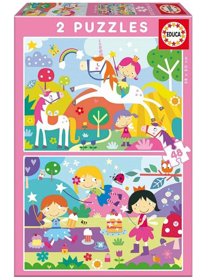 Educa 2X48 Unicorns/Fantasy puzzle (80-19993)