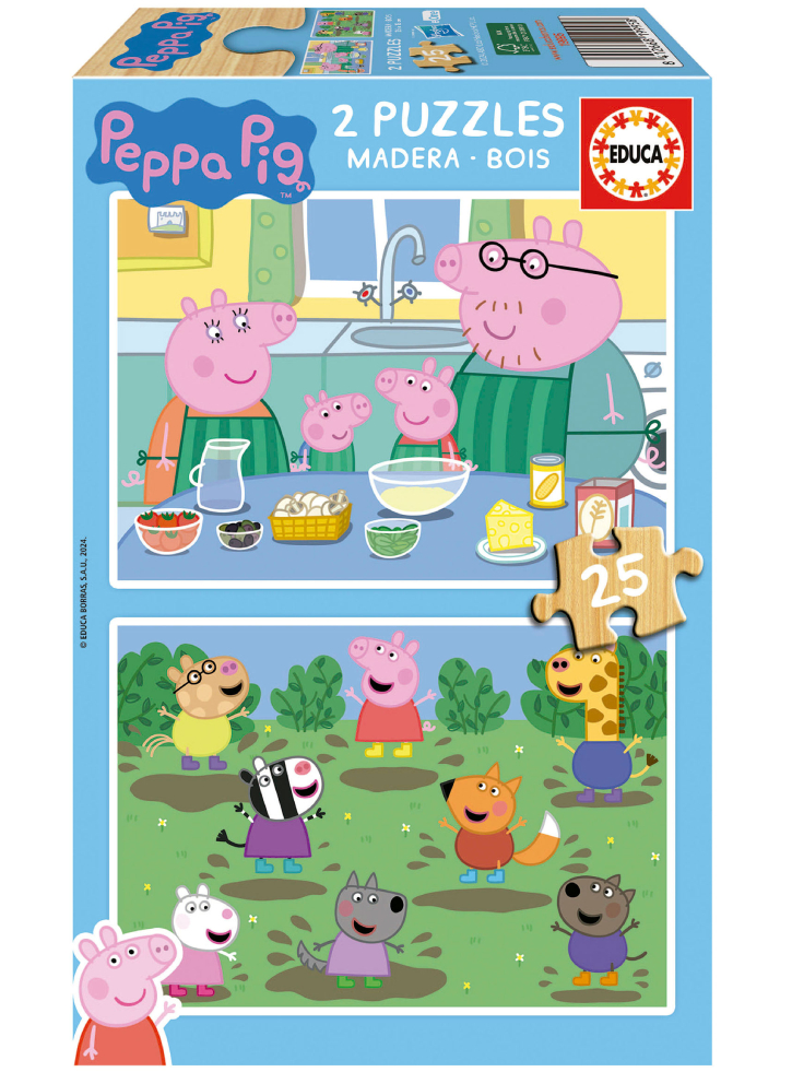 Educa 2X25 Peppa Pig Wood puzzle (80-19995)