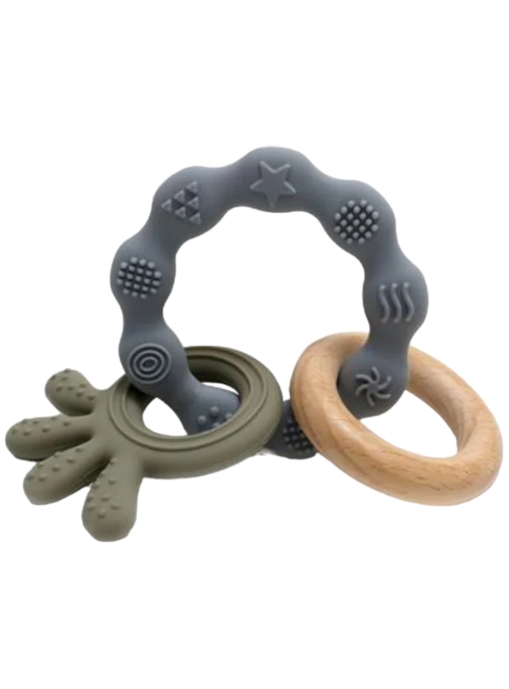 Magni Teether bracelet Squid and wood appendix Green (5567)