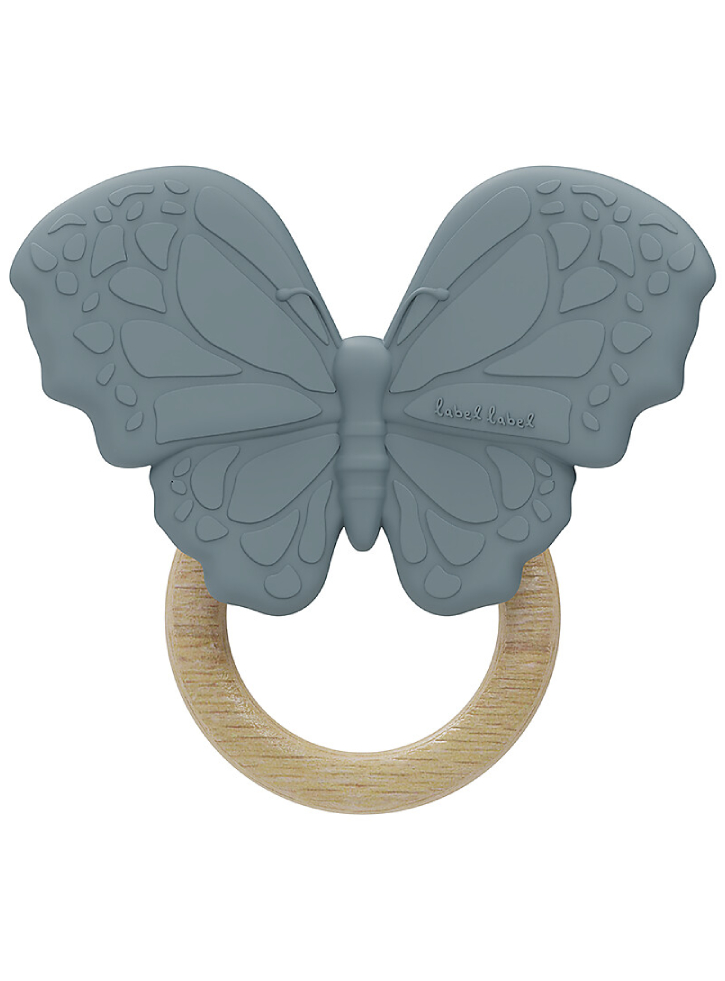 Label Label Silicone Bitering w Butterfly Blue