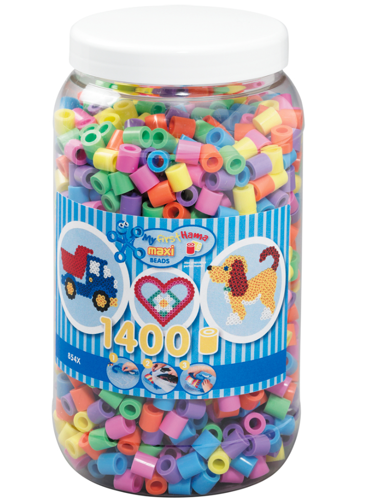 HAMA Beads Maxi 1400 beads in tub Pastel Mix (388541)
