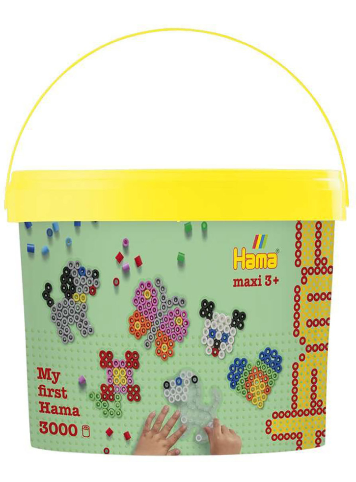 Hama Maxi beads 3000pcs + 4 plates in bucket (388806)