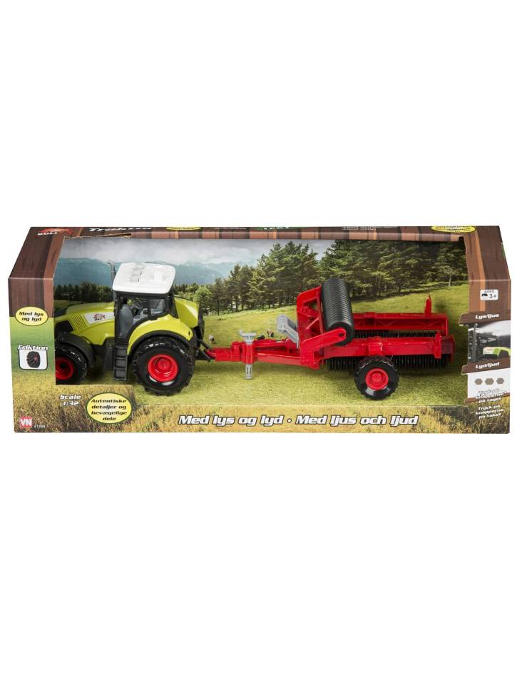 Bull Tractor with large trailer 1:32, assorted (41856)