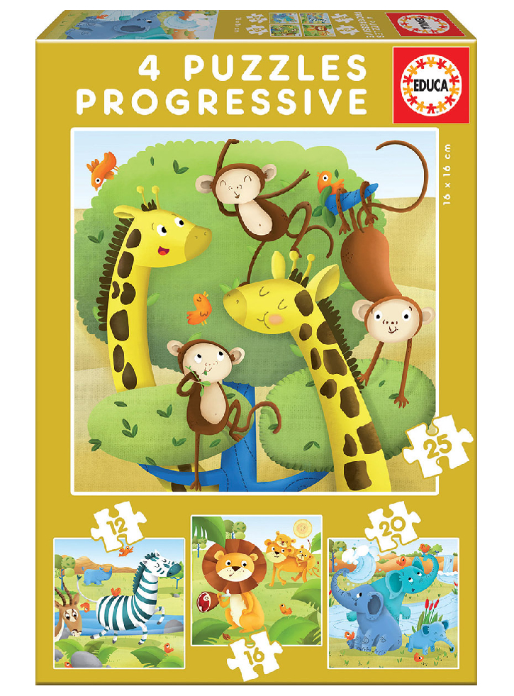 Educa Puzzle 12-16-20-25 Wild Animals (80-17147)