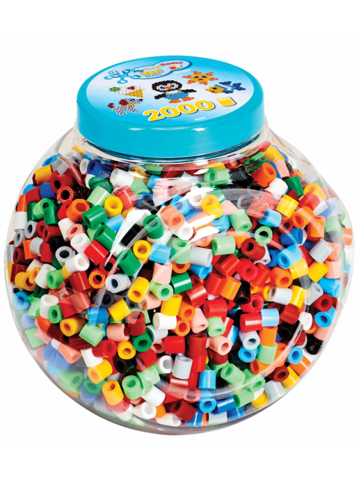 HAMA Maxi Beads 2,000pcs. stackable blue bucket (8589)