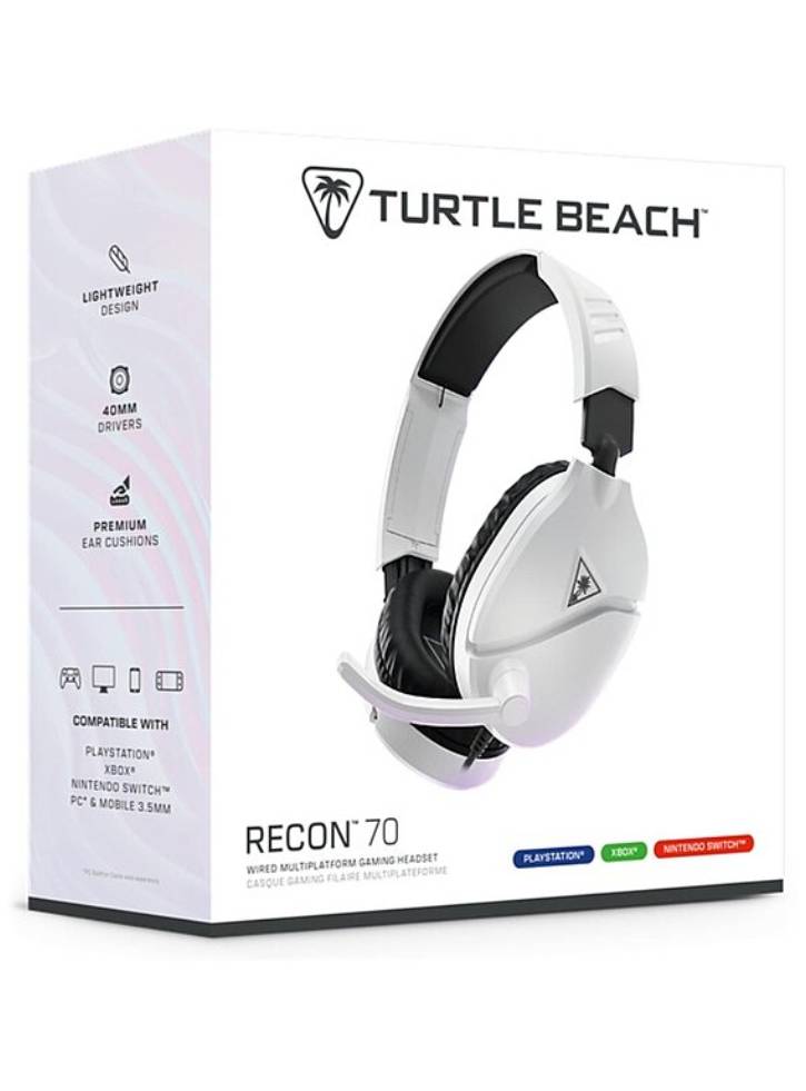 Turtle Beach Recon 70 Wired Headset -2024 (Multi platform) White - PLAYSTATION 5