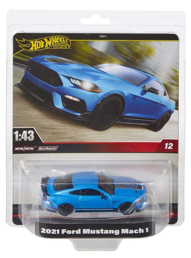 Hot Wheels Premium Real Readers 2021 Ford Mustang Mach 1 1:43 Vehicle (HWT09)