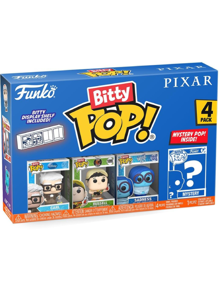 Funko Bitty Pop 4-Pack Disney Pixar Carl, Russell, Sadness, Mystery Pop!