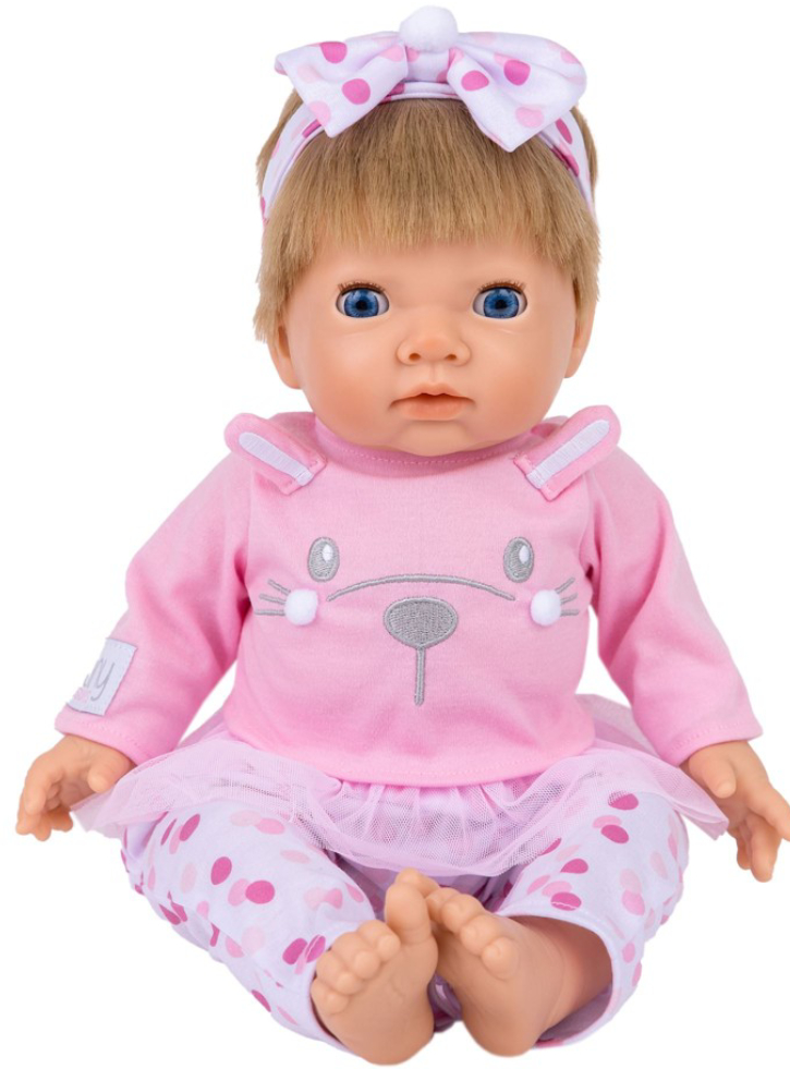TINY TREASURES Pink Bunny Baby Blond Hair (30542)