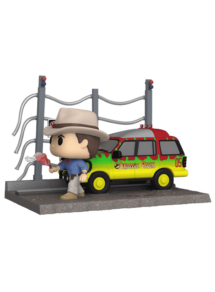 Funko Pop Moment Jurassic Park 30th Anniversary T-Rex Breakout Doctor Alan Grant (Car) #1382 16cm