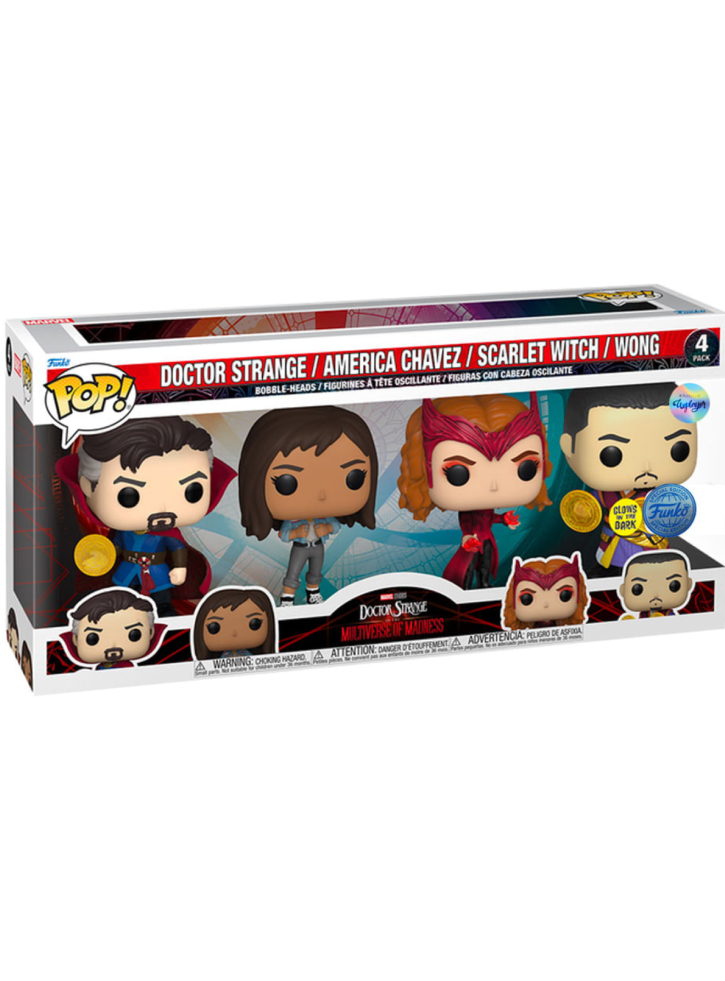 Funko Pop 4-Pack Marvel Doctor Strange in the Multiverse of Madness (Glows in the Dark) (SE) Bobble-Head