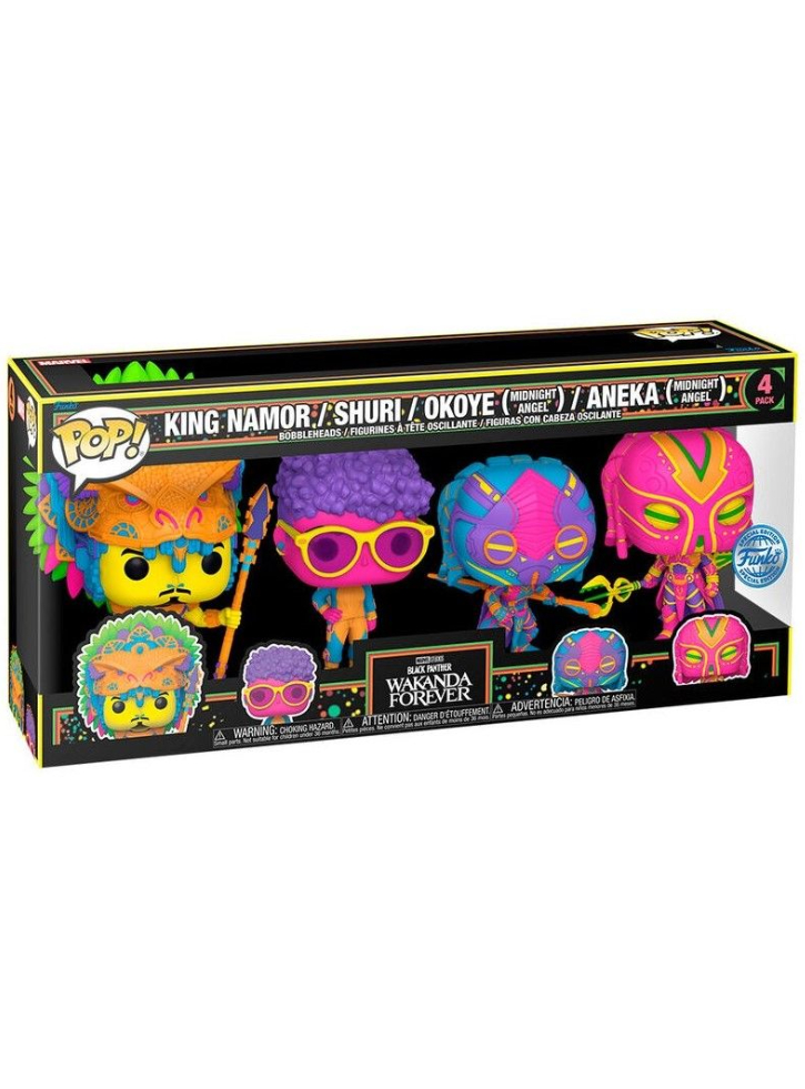 Funko Pop 4-Pack Marvel Black Panther (Blacklight) (Special Edition) 9cm