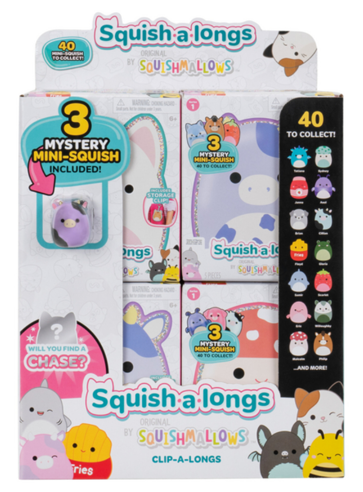 Squishalongs 2,5 cm Keychain 4 Pack Random (2420102)