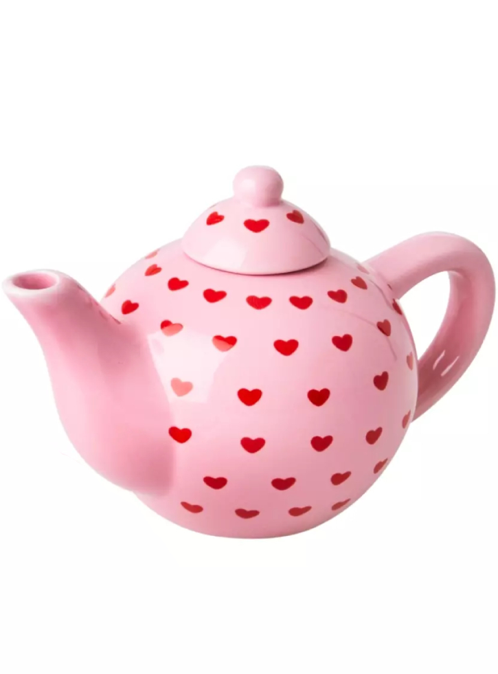 Rice Doll Porcelain Tea Set with Heart Print