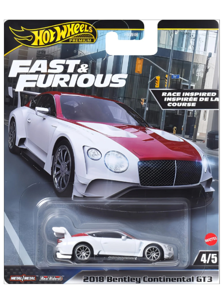 Hot Wheels Premium Fast Furious 2018 Bentley Continental GT3 4/5 (HVR63)