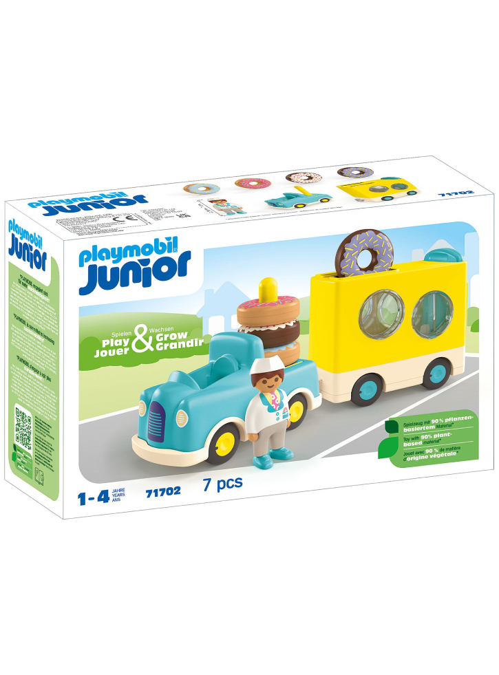 Playmobil JUNIOR Crazy Donut Truck with Stacking and Sorting Feature (71702)