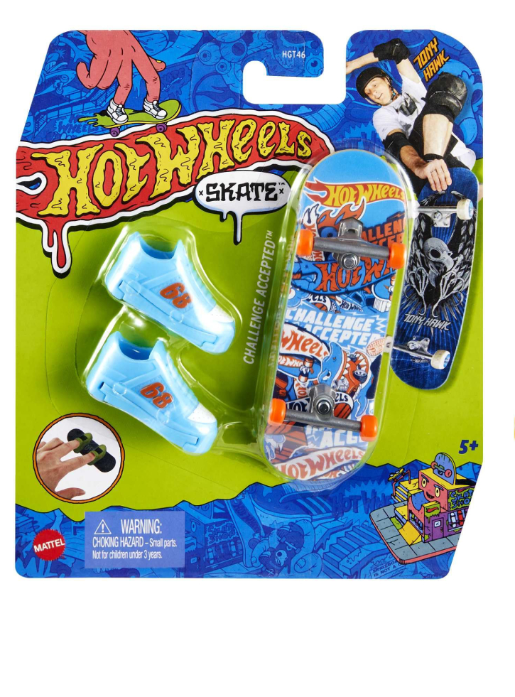 Mattel Hot Wheels Skate Fingerboard and Shoes Challenge Accepted Tony Hawk (HVJ89)