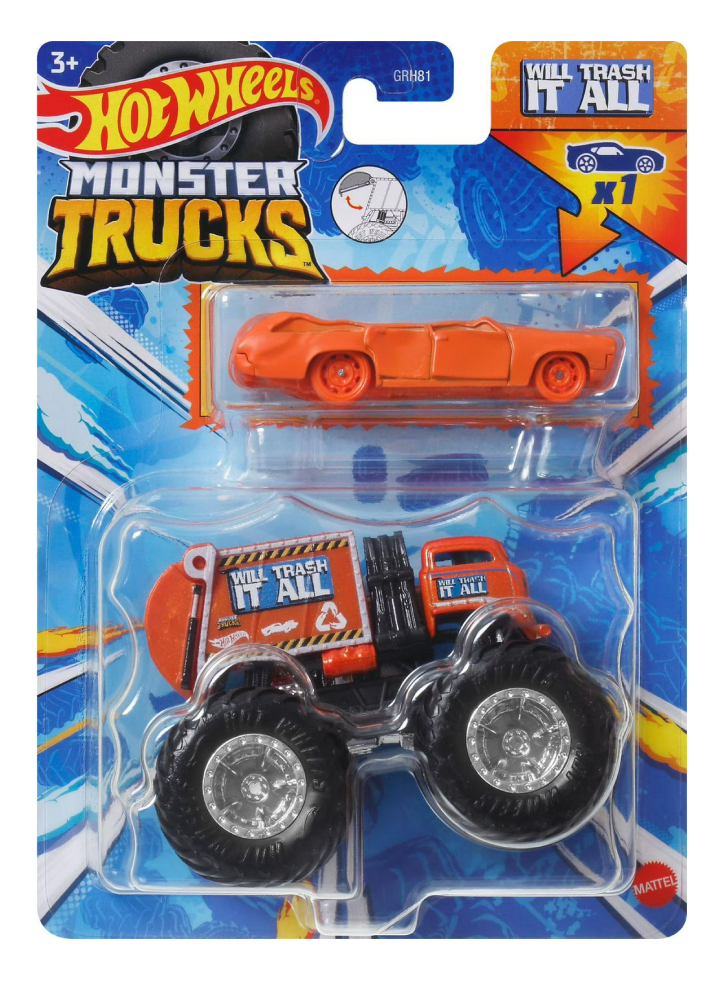 Hot Wheels 1:64 Die-cast Monster Truck Will Trash it all