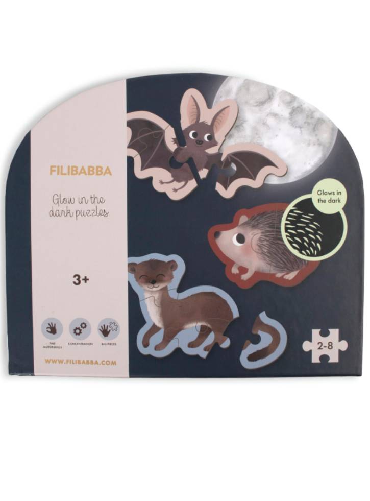 Filibabba Glow in the dark puzzle Forest friends (FI-03320)