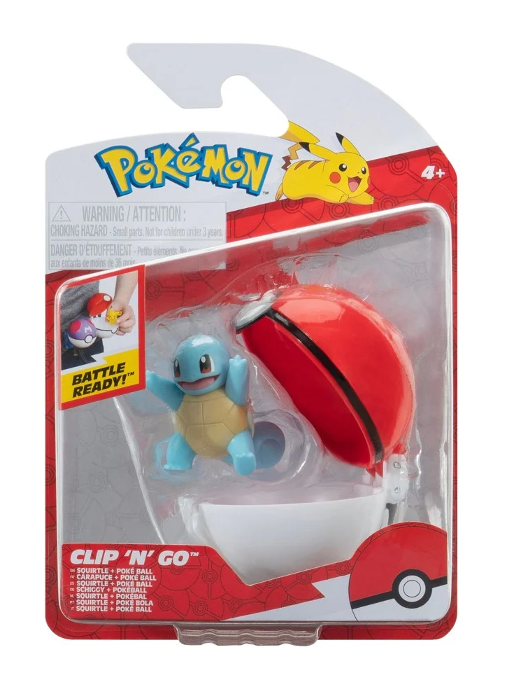 Pokemon Clip N Go Squirtle With Poke Ball (PKW3636)