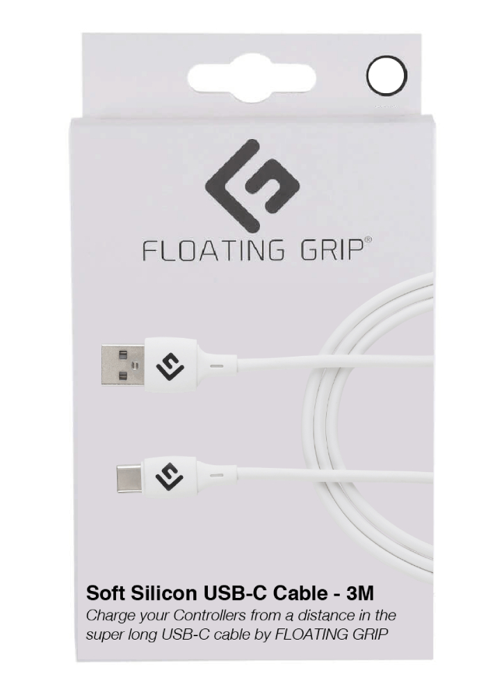 Floating Grip 3M Silicone USB-C Cable (White)