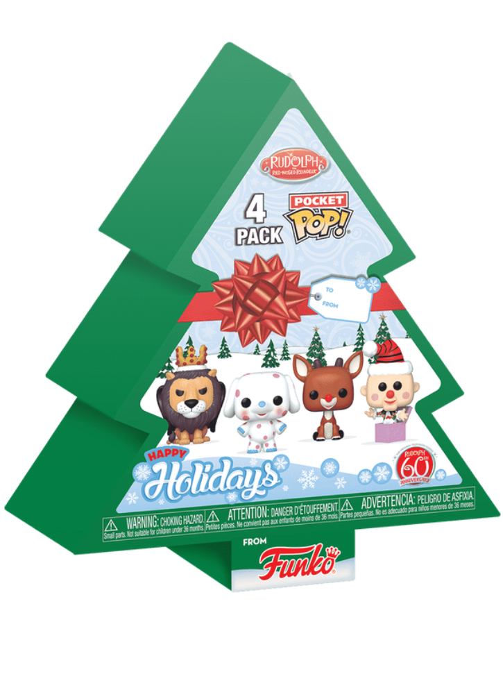 Funko 4-Pack Pocket Pop Rudolph The Red-Nosed Reindeer Happy Holidays
